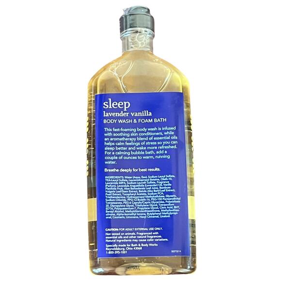 Bath & Body Works Aromatherapy SLEEP Lavender Vanilla Body Wash Foam Bath Relax - Picture 2 of 6